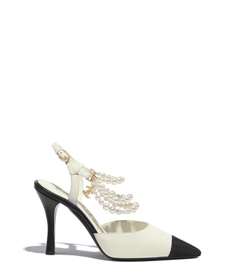 chanel slingback pearl|Chanel slingbacks.